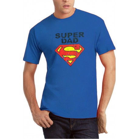 T-shirt dla Taty Super Dad niebieski