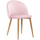 Krzesło SONG aksamit różowy/ noga dąb