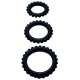 BAILE TITAN SET 3PCS COCK RING BLACK 2.8 + 2.4 + 1.9 CM