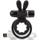 SCREAMING O RECHARGEABLE VIBRATING RING WITH RABBIT - O HARE- BLACK