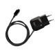 PURO Mini Travel Charger - Przenośna ładowarka sieciowa z kablem Micro USB (czarny)