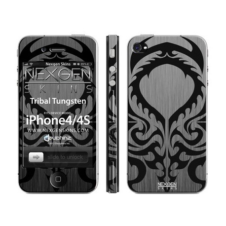 Nexgen Skins - Zestaw skórek na obudowę z efektem 3D iPhone 4 / iPhone 4S (Tribal Tungsten 3D)