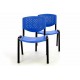 2 krzesła konferencyjne niebieskie plastikowe Visitor
